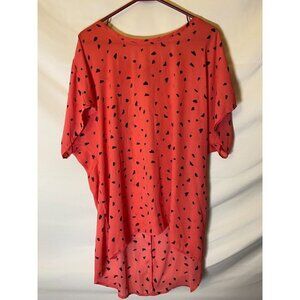 Massini Womens Plus Size 2X 20W Pink Heart Pattern Top Shirt Tunic Blouse